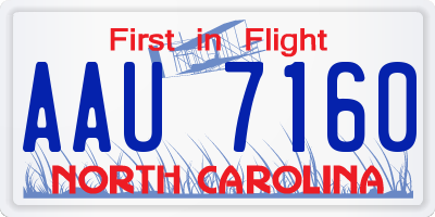 NC license plate AAU7160