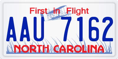 NC license plate AAU7162