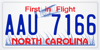 NC license plate AAU7166
