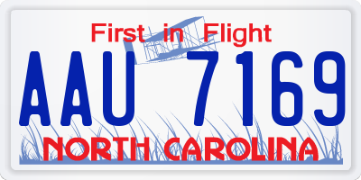 NC license plate AAU7169