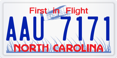 NC license plate AAU7171