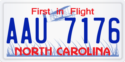 NC license plate AAU7176