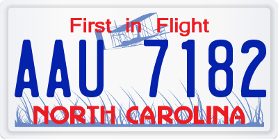 NC license plate AAU7182