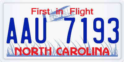 NC license plate AAU7193