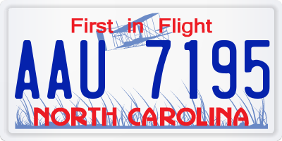 NC license plate AAU7195