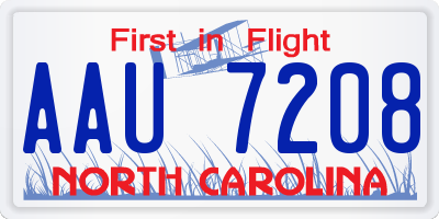 NC license plate AAU7208