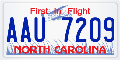 NC license plate AAU7209