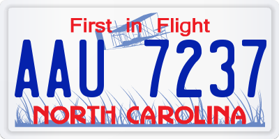 NC license plate AAU7237