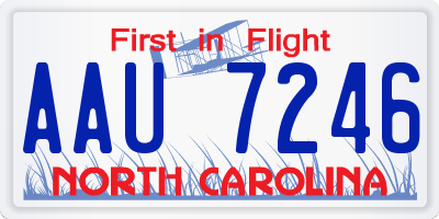 NC license plate AAU7246