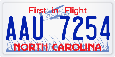 NC license plate AAU7254