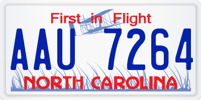 NC license plate AAU7264