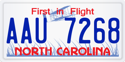 NC license plate AAU7268