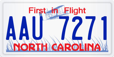 NC license plate AAU7271