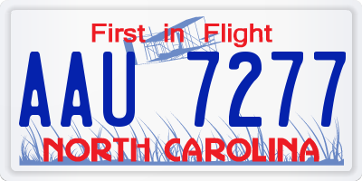NC license plate AAU7277