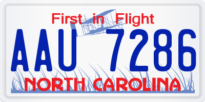 NC license plate AAU7286