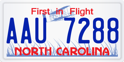 NC license plate AAU7288