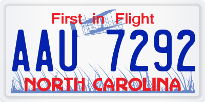 NC license plate AAU7292