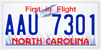 NC license plate AAU7301