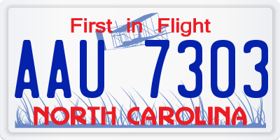 NC license plate AAU7303