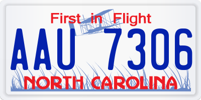 NC license plate AAU7306