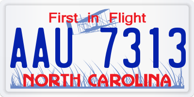 NC license plate AAU7313