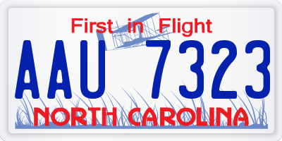 NC license plate AAU7323