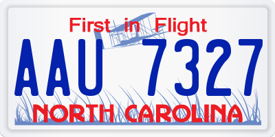 NC license plate AAU7327