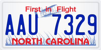 NC license plate AAU7329