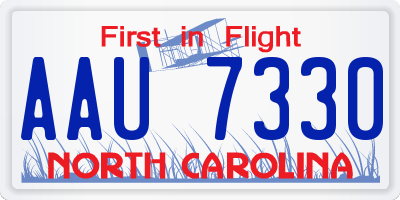 NC license plate AAU7330