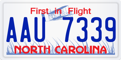 NC license plate AAU7339