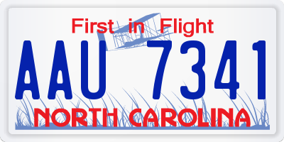 NC license plate AAU7341