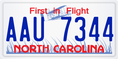 NC license plate AAU7344