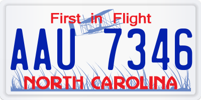NC license plate AAU7346