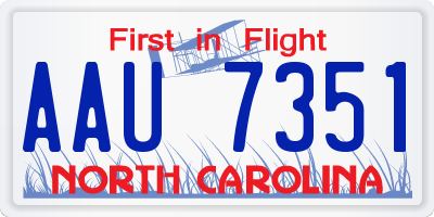 NC license plate AAU7351