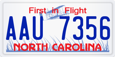 NC license plate AAU7356