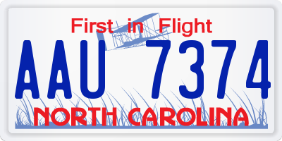 NC license plate AAU7374