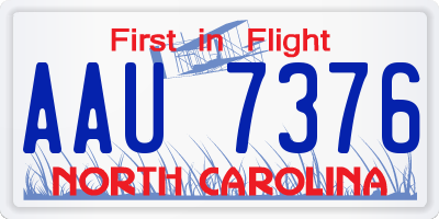 NC license plate AAU7376