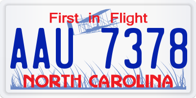 NC license plate AAU7378