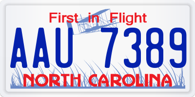 NC license plate AAU7389