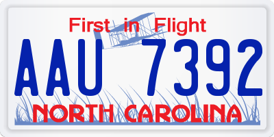 NC license plate AAU7392