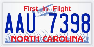 NC license plate AAU7398