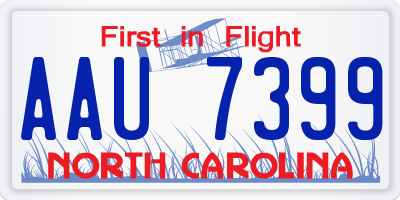 NC license plate AAU7399