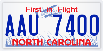 NC license plate AAU7400