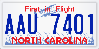 NC license plate AAU7401