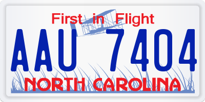 NC license plate AAU7404