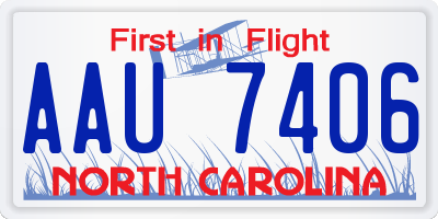 NC license plate AAU7406