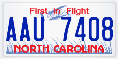 NC license plate AAU7408