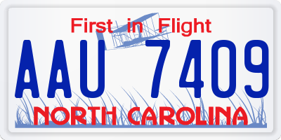 NC license plate AAU7409
