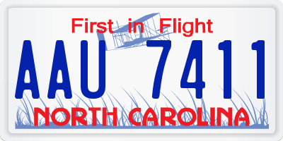 NC license plate AAU7411