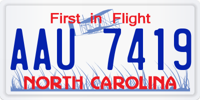 NC license plate AAU7419